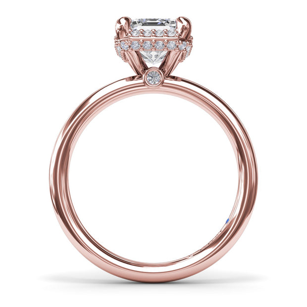 Emerald Cut Halo Diamond Engagement Ring