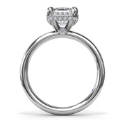 Emerald Cut Halo Diamond Engagement Ring