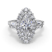 Marquise Baguette Diamond Engagement Ring