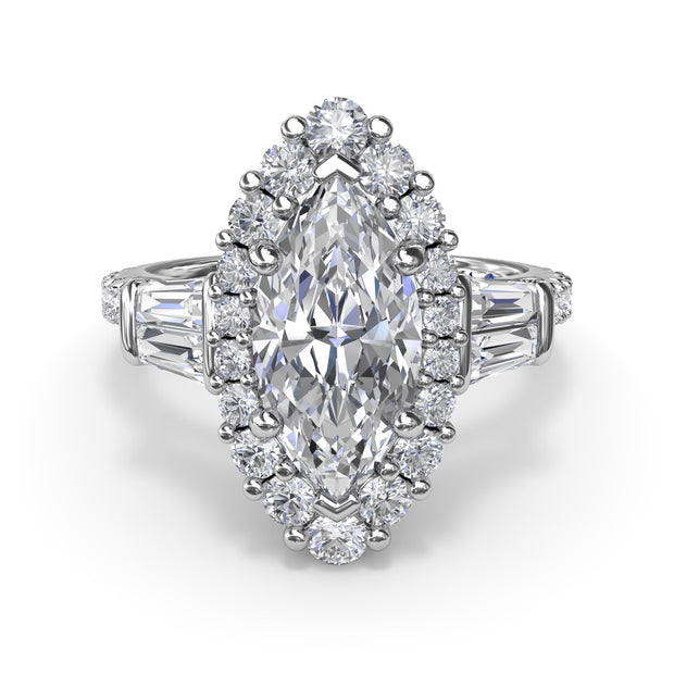 Marquise Baguette Diamond Engagement Ring