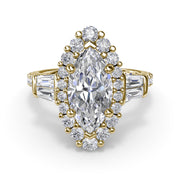 Marquise Baguette Diamond Engagement Ring