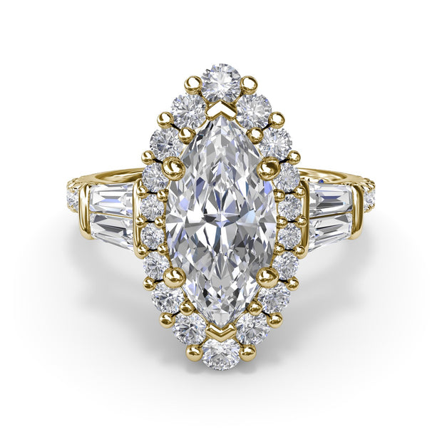Marquise Baguette Diamond Engagement Ring