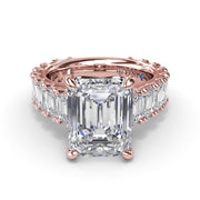Chunky Emerald Diamond Engagement Ring
