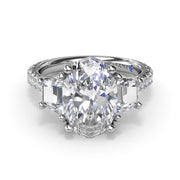 Three Stone Oval Diamond Engagement Ring