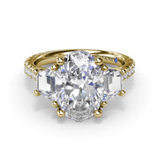 Three Stone Oval Diamond Engagement Ring
