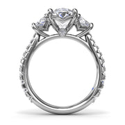 Three Stone Oval Diamond Engagement Ring