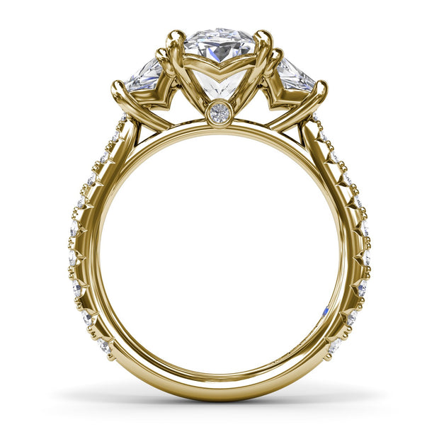 Three Stone Oval Diamond Engagement Ring
