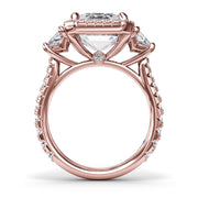 Three Stone Trapezoid Diamond Engagement Ring