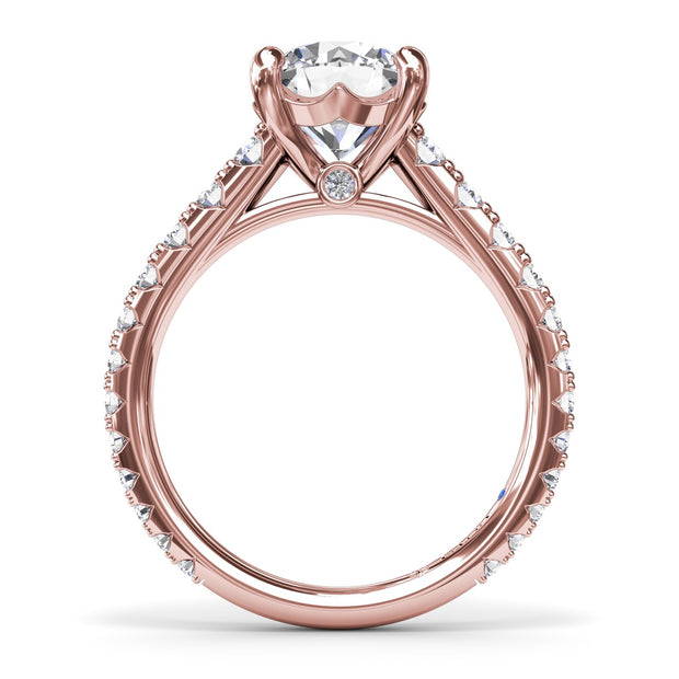 Round Diamond Engagement Ring with Graduated Shank