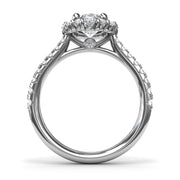 Oval Diamond Graduated Halo Engagement Ring