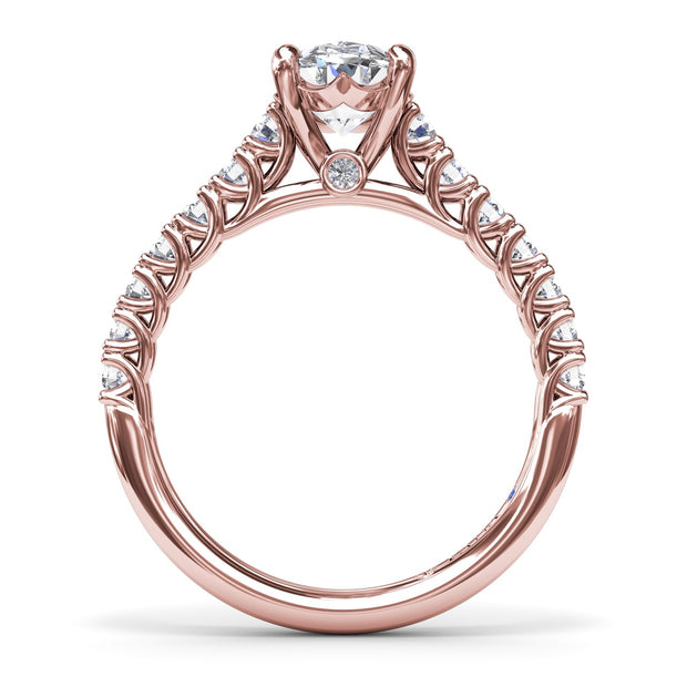 Trellis Set Oval Diamond Engagement Ring