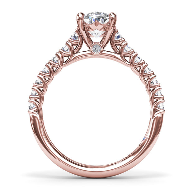 Trellis Set Oval Diamond Engagement Ring