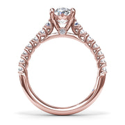 Trellis Set Oval Diamond Engagement Ring