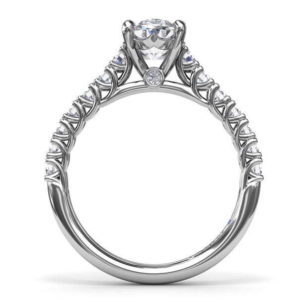Trellis Set Oval Diamond Engagement Ring