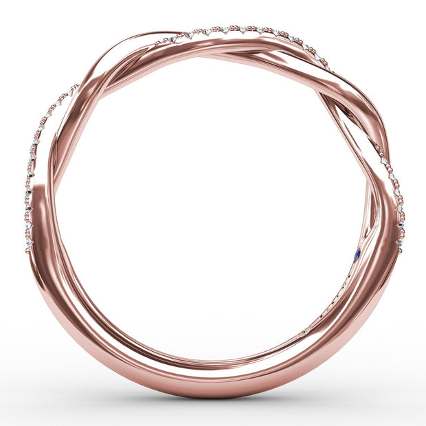 Diamond Twist Wedding Band