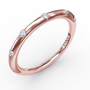 Raindrop Diamond Wedding Band