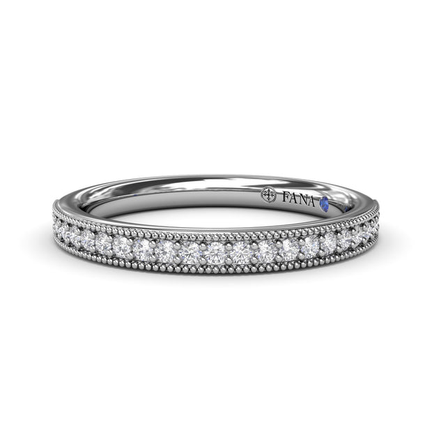 Milgrain and Diamond Wedding Band