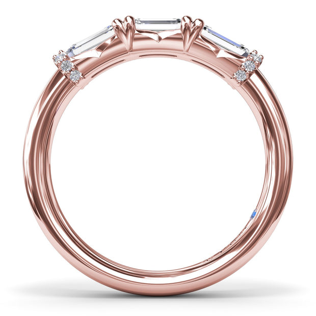 Chunky Baguette Diamond Wedding Band