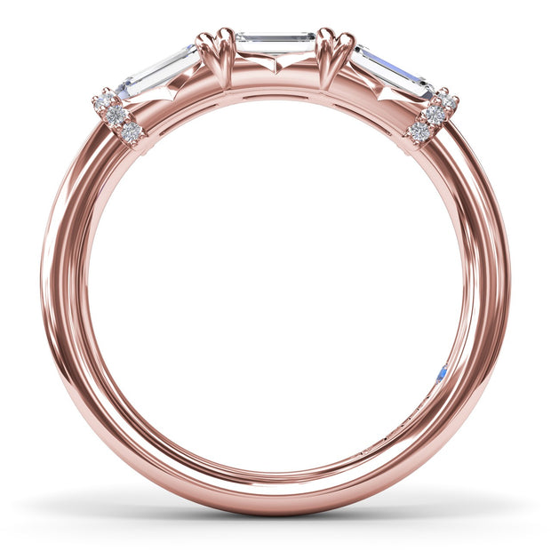 Chunky Baguette Diamond Wedding Band