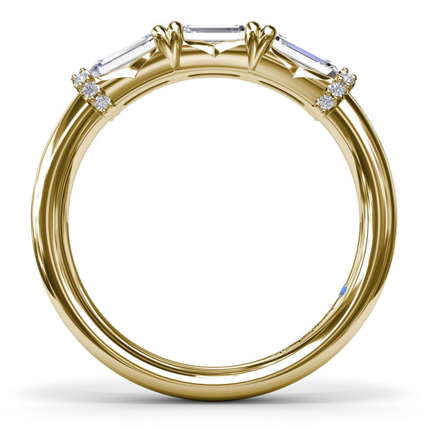 Chunky Baguette Diamond Wedding Band