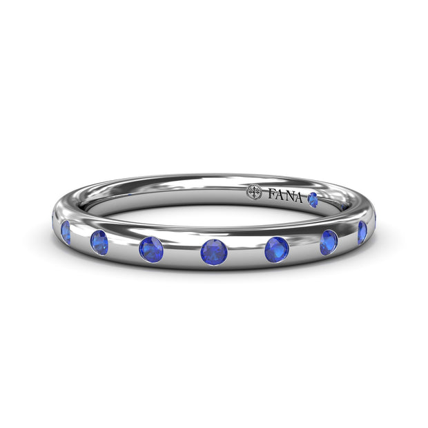 Flush Sapphire Wedding Band