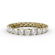 Shared Prong Woven Eternity Band
