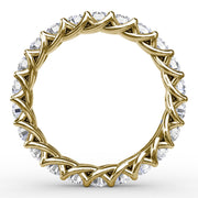 Shared Prong Woven Eternity Band
