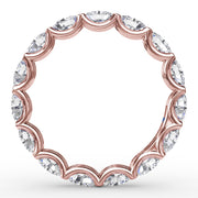 Shared Prong Oval Eternity Band
