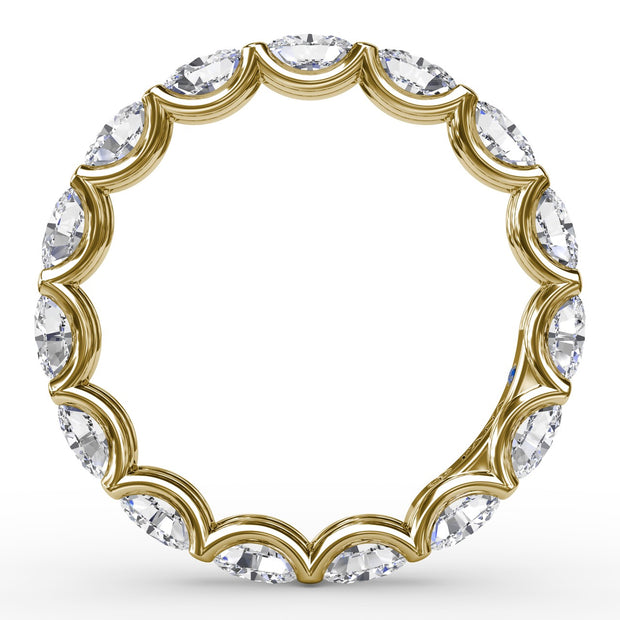 Shared Prong Oval Eternity Band