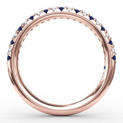 Delicate Sapphire Shared Prong Anniversary Band