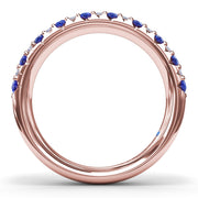 Pave Sapphire and Diamond Anniversary Band