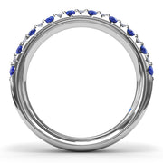 Pave Sapphire and Diamond Anniversary Band