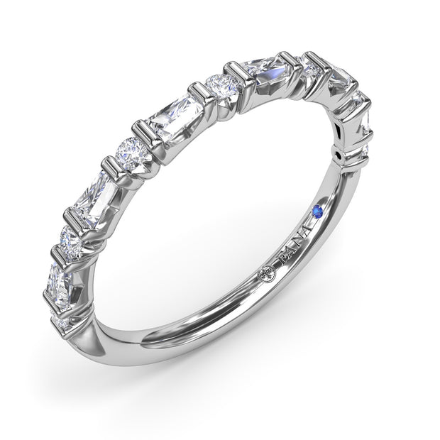 Tapered Baguette and Round Anniversary Band