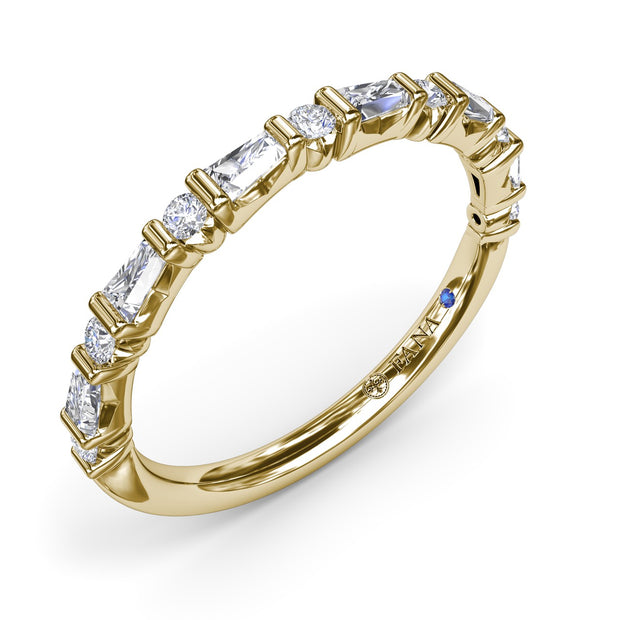 Tapered Baguette and Round Anniversary Band
