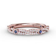Twist Band with Sapphire Bezel Stations