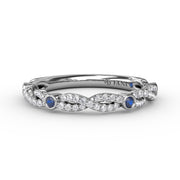 Twist Band with Sapphire Bezel Stations