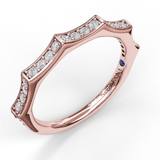 Scalloped Profile Bead and Channel Set Diamond Band