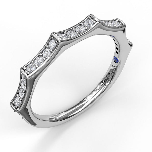 Scalloped Profile Bead and Channel Set Diamond Band