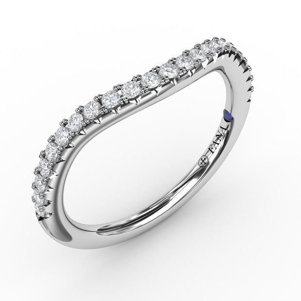French Pave Set Contour Diamond Band