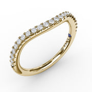 French Pave Set Contour Diamond Band
