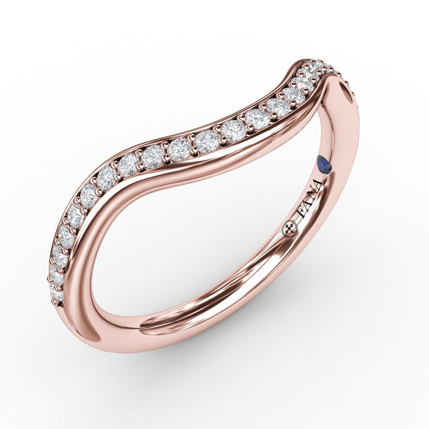 Modern Bead and Channel Set Contour Diamond Band