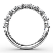 Diamond Band with Single Shared Prongs