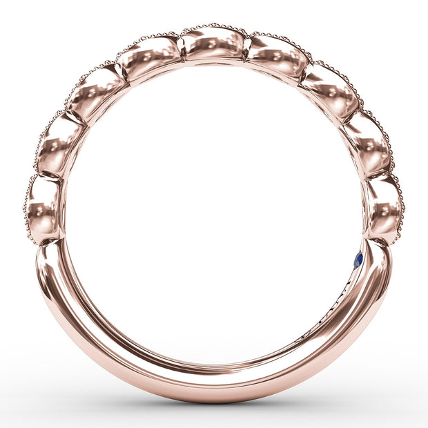 Scalloped Diamond Band with Milgrain