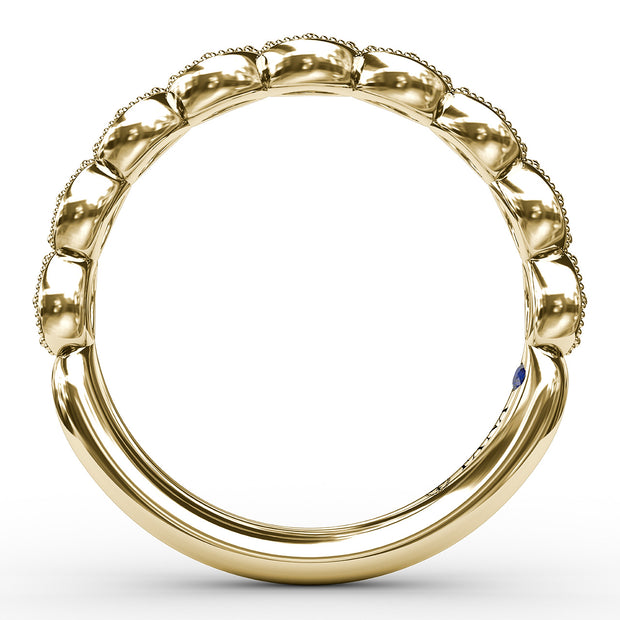 Scalloped Diamond Band with Milgrain