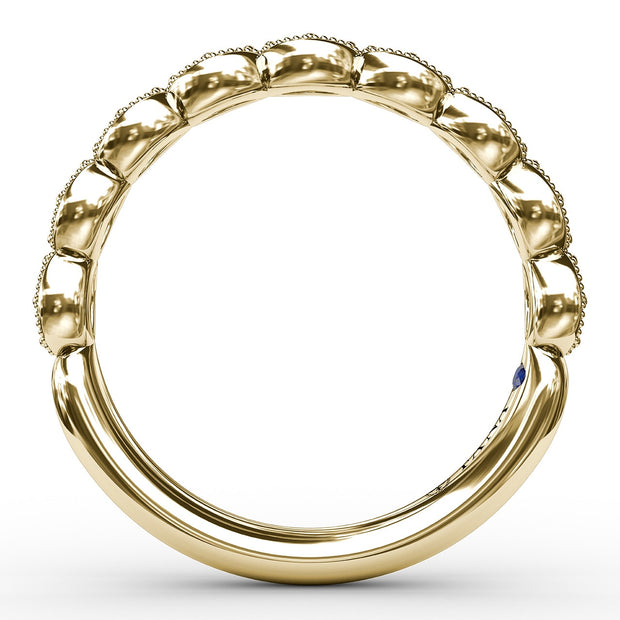 Scalloped Diamond Band with Milgrain