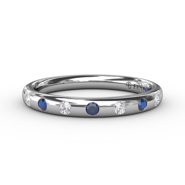 Sapphire Flush Setting Band