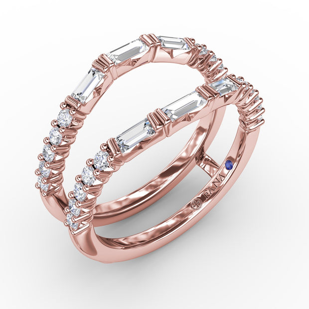 Baguette And Diamond Insert Ring
