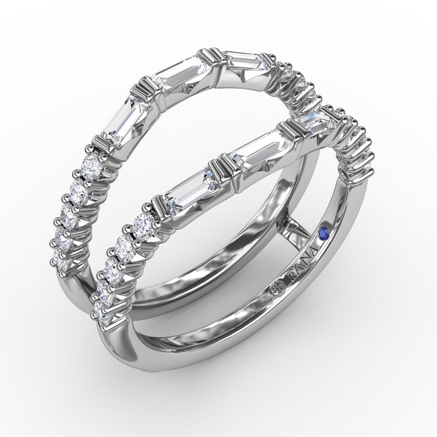 Baguette And Diamond Insert Ring