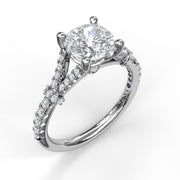 Distinctive Diamond Engagement Ring with a Subtle Split Band