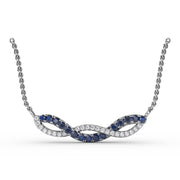 Sapphire and Diamond Twist Pendant